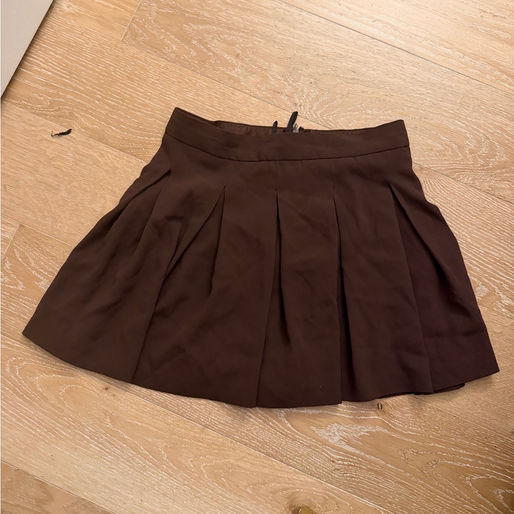 Aritzia Chocolate Brown Skater Skirt